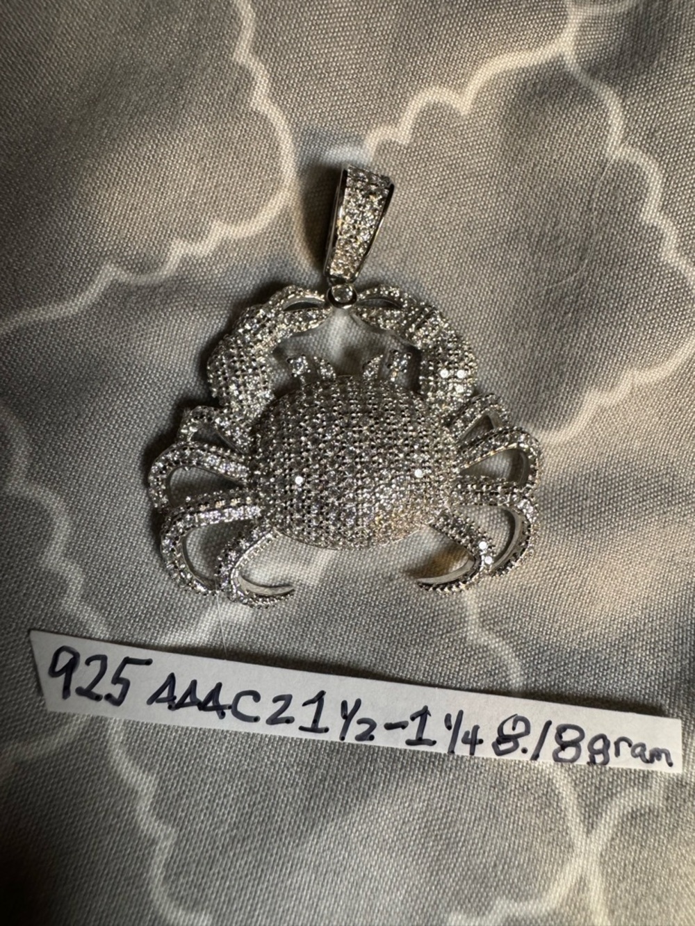 925 Italian sterling silver stamped and AAA CZ acid  tested positive 🦀 new!